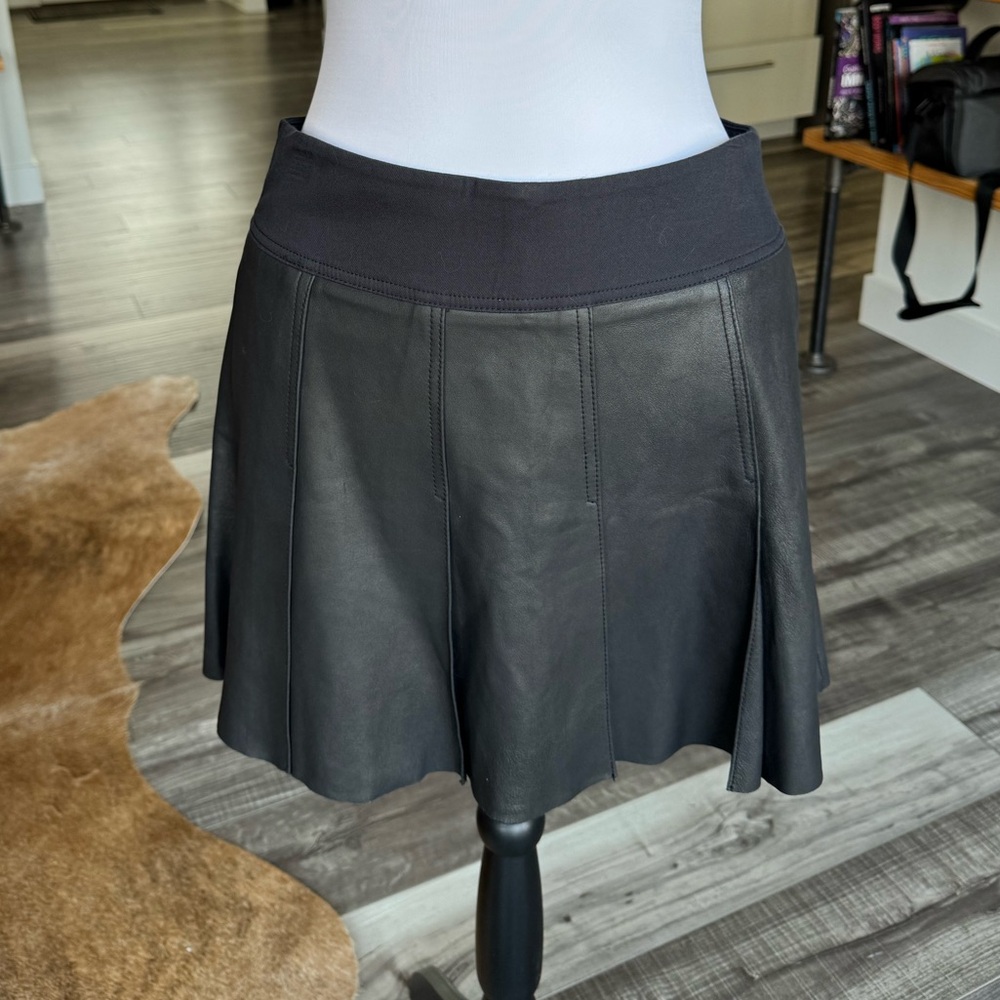 Vince; Multi Media Leather Skirt; A-Line; Size 6